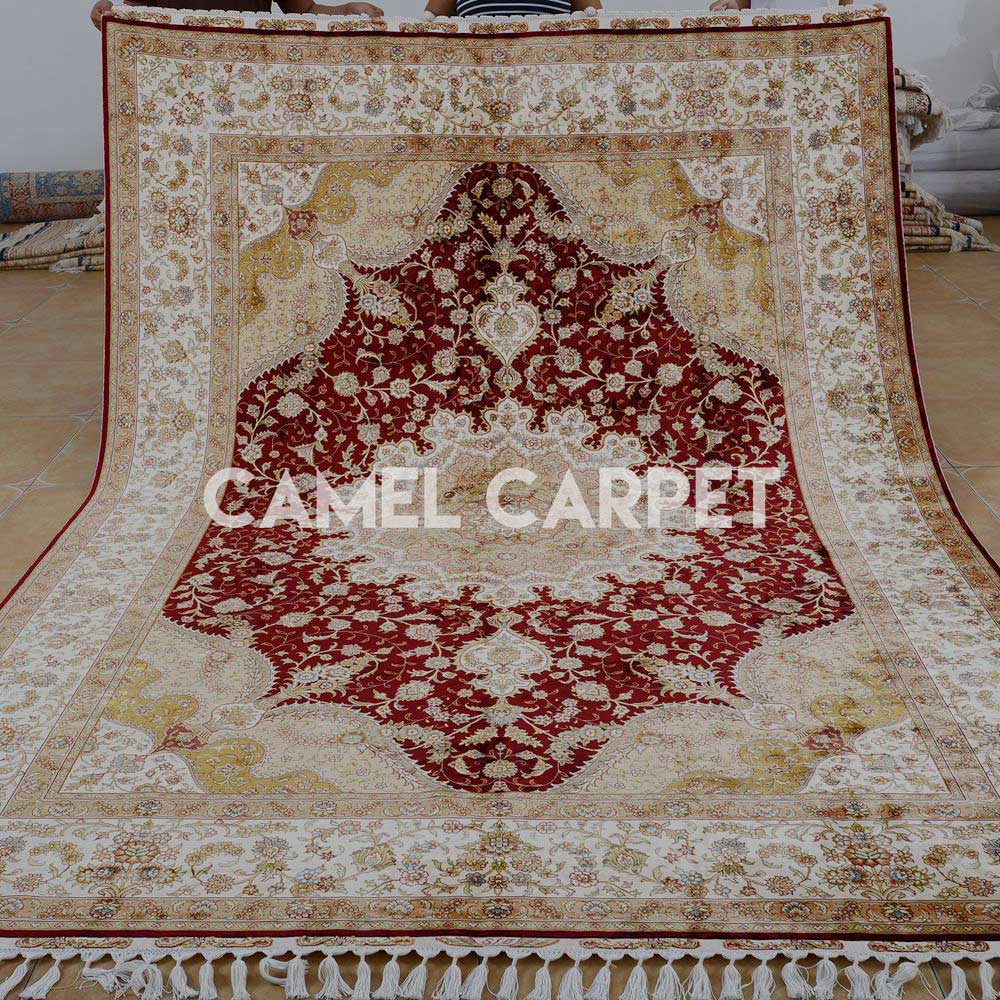 Hand-knotted Red and Beige Area Rugs.jpg